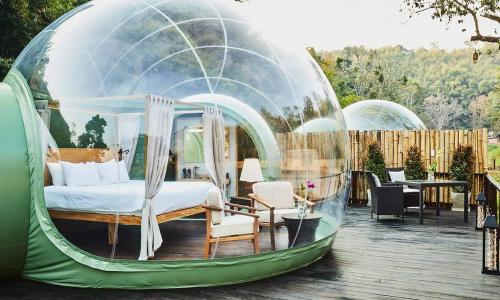 Nhà bong bóng Thái Lan và trải nghiệm ngủ cạnh voi trong rừng nhiệt đới